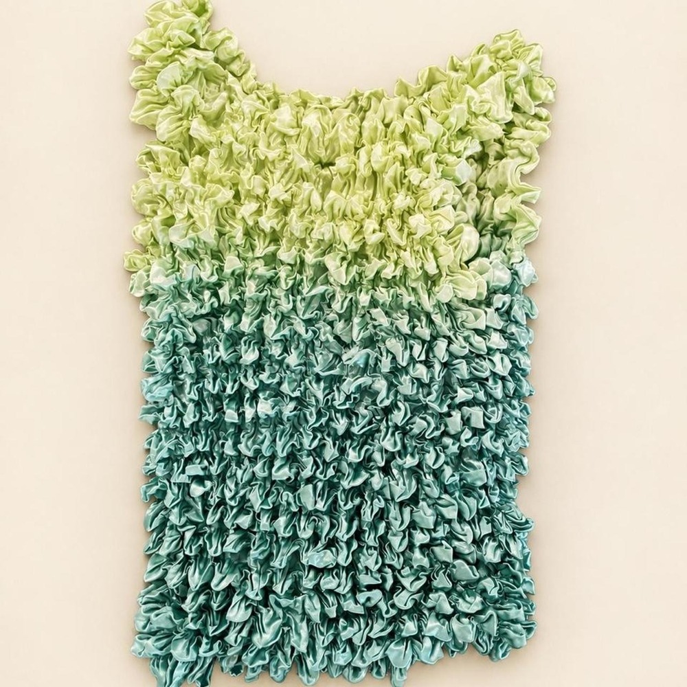 Green Ombré Popcorn Texture Sleeveless Top